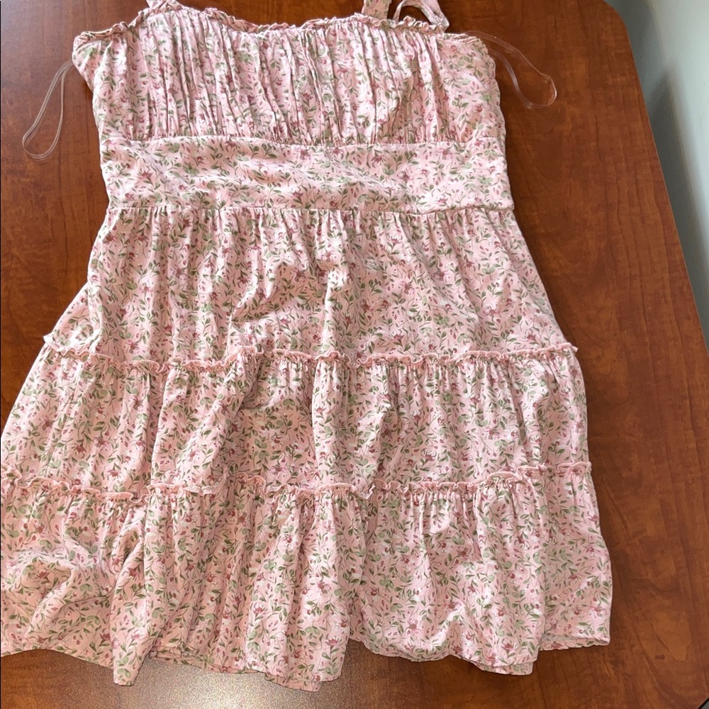 Trixxi Pink Floral Flirty Tiered Mini Dress - Picture 13 of 13